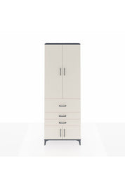 Arges Dolap 4 Raflı 3 Çekmeceli 2 Kapaklı 88x30x243 Antrasit-Aytaşı