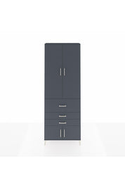 Arges Dolap 4 Raflı 3 Çekmeceli 2 Kapaklı 88x30x243 Antrasit-Antrasit