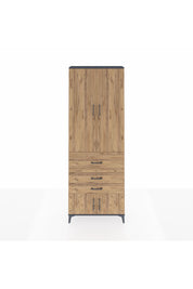 Arges Dolap 4 Raflı 3 Çekmeceli 2 Kapaklı 88x30x243 Antrasit-Çam