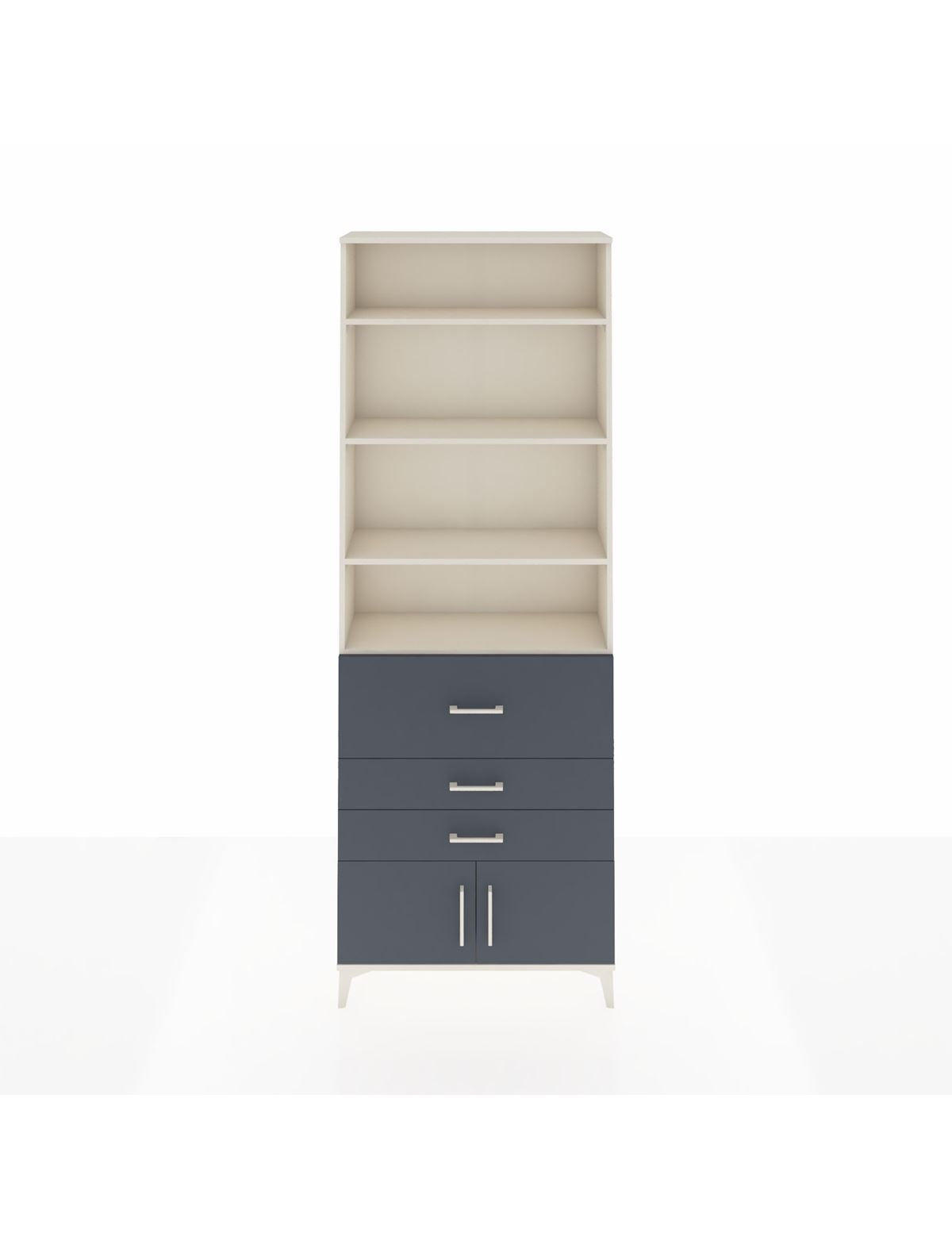 Arges Dolap 3 Raflı 2 Kapaklı Tek Askılı 88x30x243 Aytaşı-Antrasit