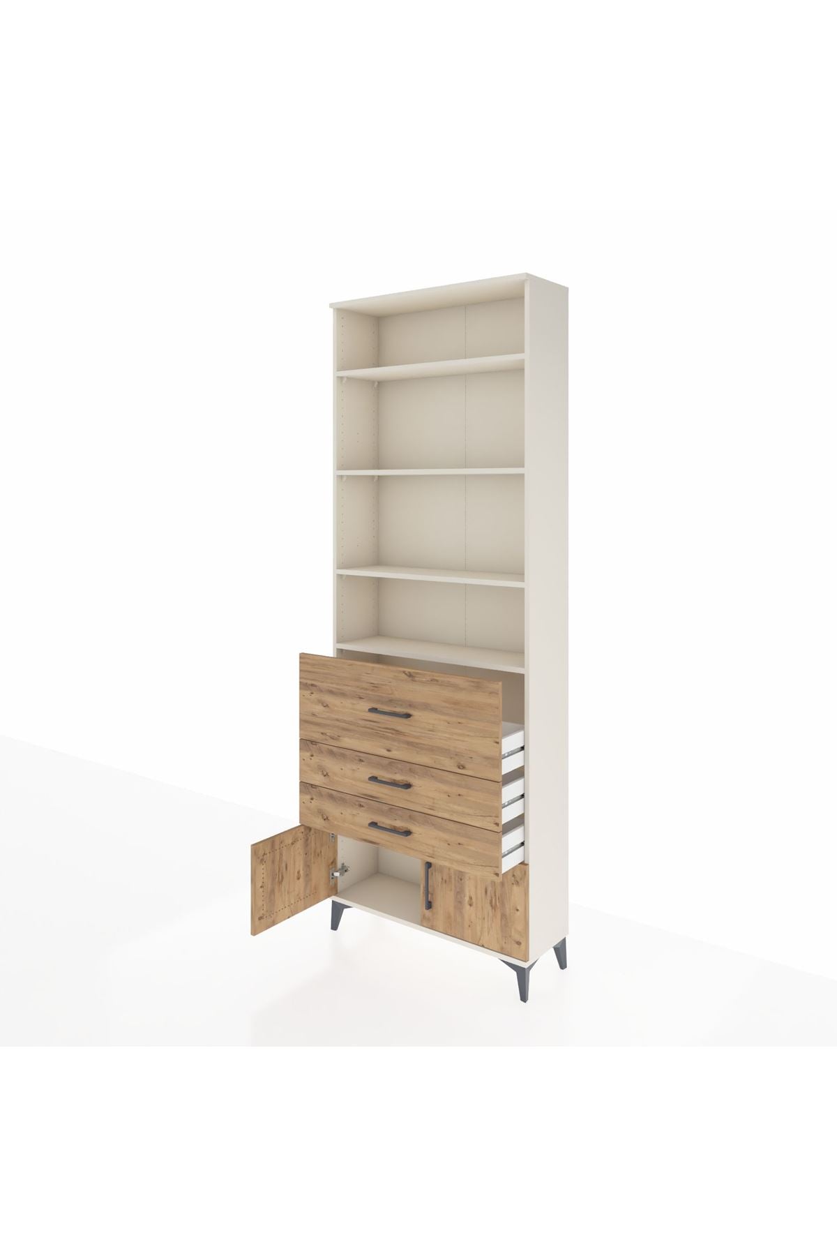 Arges Dolap 3 Raflı 2 Kapaklı Tek Askılı 88x30x243 Aytaşı-Çam