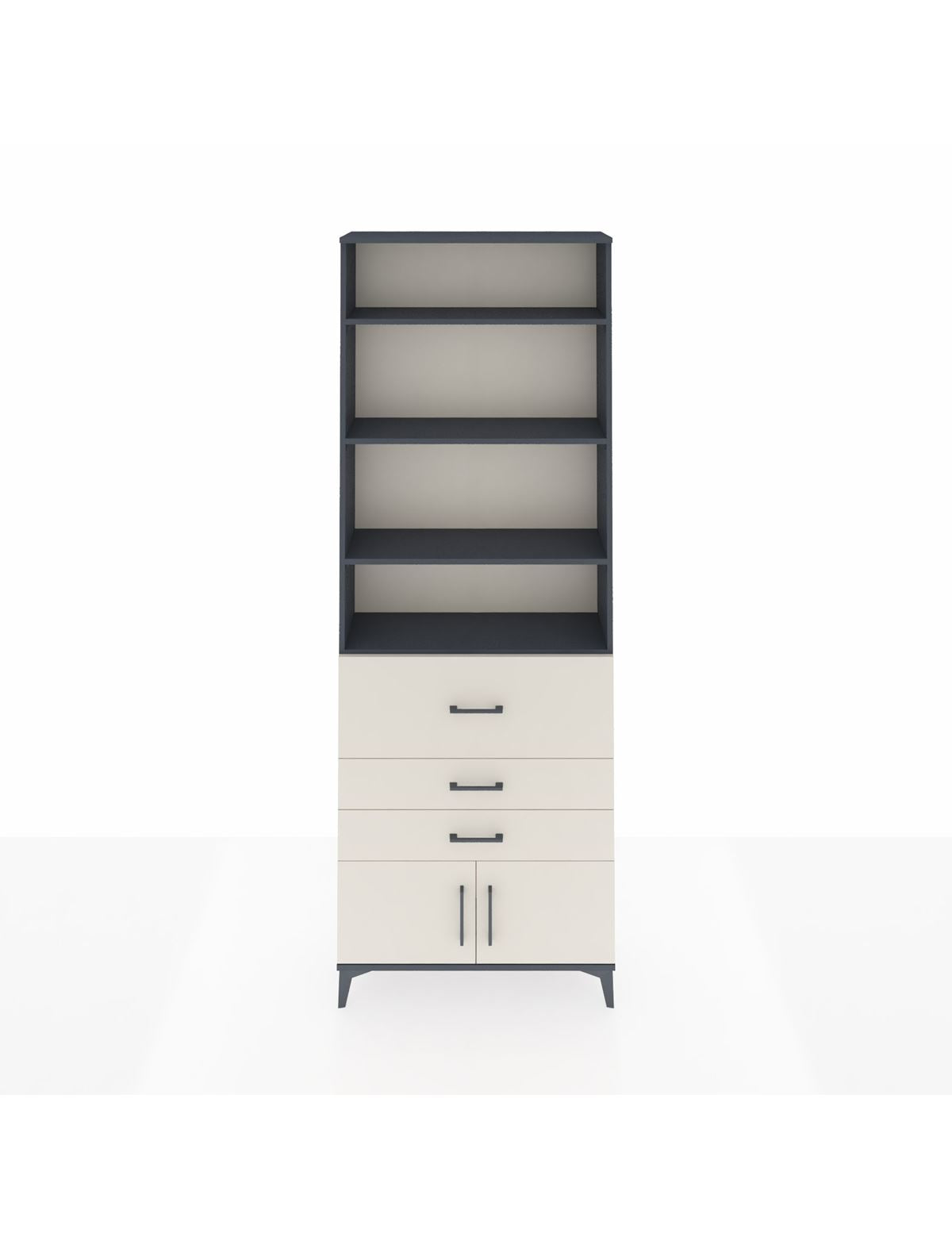 Arges Dolap 3 Raflı 2 Kapaklı Tek Askılı 88x30x243 Antrasit-Aytaşı