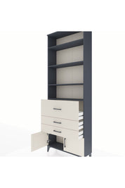 Arges Dolap 3 Raflı 2 Kapaklı Tek Askılı 88x30x243 Antrasit-Aytaşı