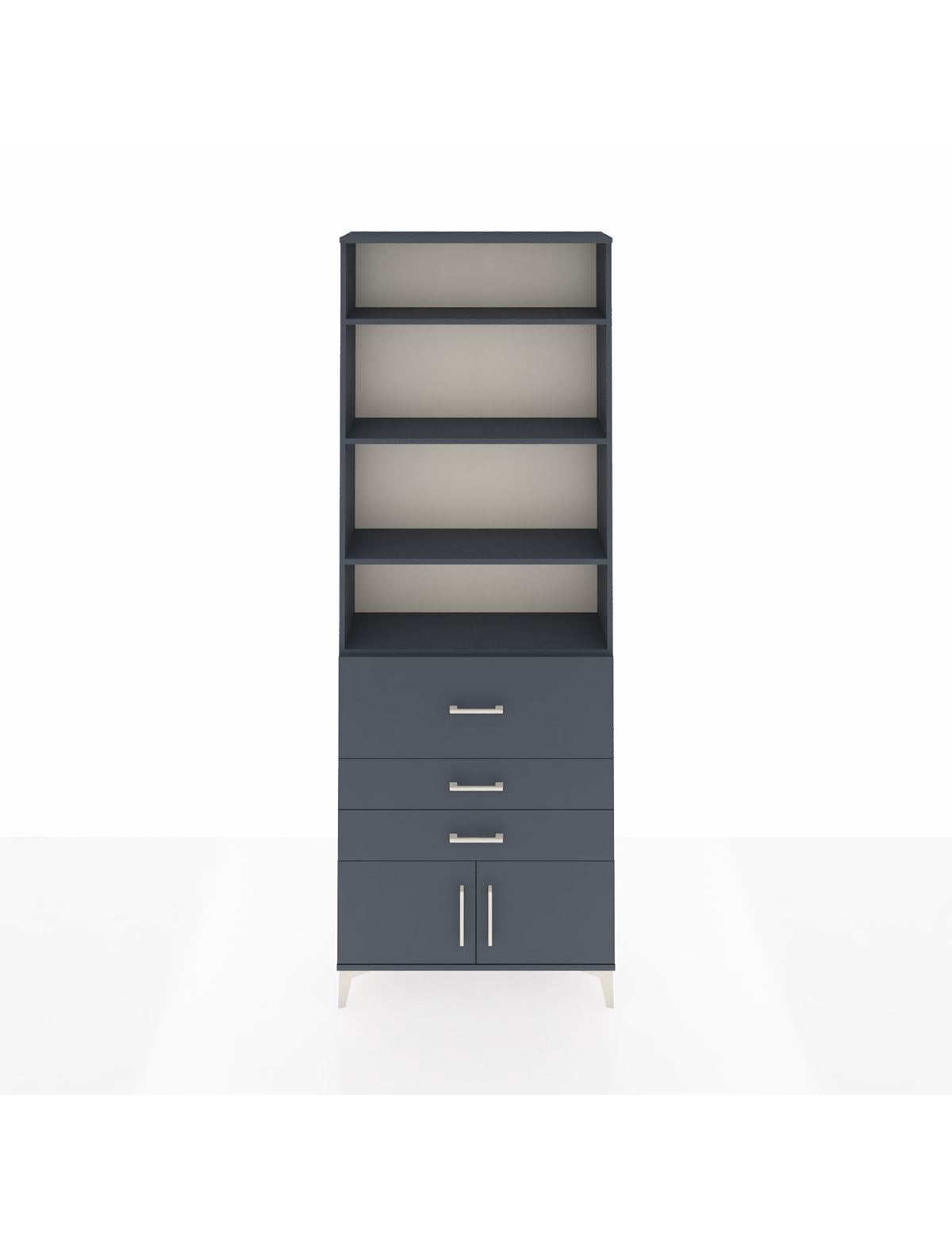 Arges Dolap 3 Raflı 2 Kapaklı Tek Askılı 88x30x243 Antrasit-Antrasit