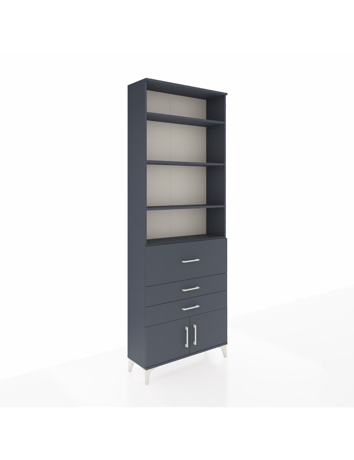 Arges Dolap 3 Raflı 2 Kapaklı Tek Askılı 88x30x243 Antrasit-Antrasit