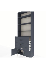 Arges Dolap 3 Raflı 2 Kapaklı Tek Askılı 88x30x243 Antrasit-Antrasit