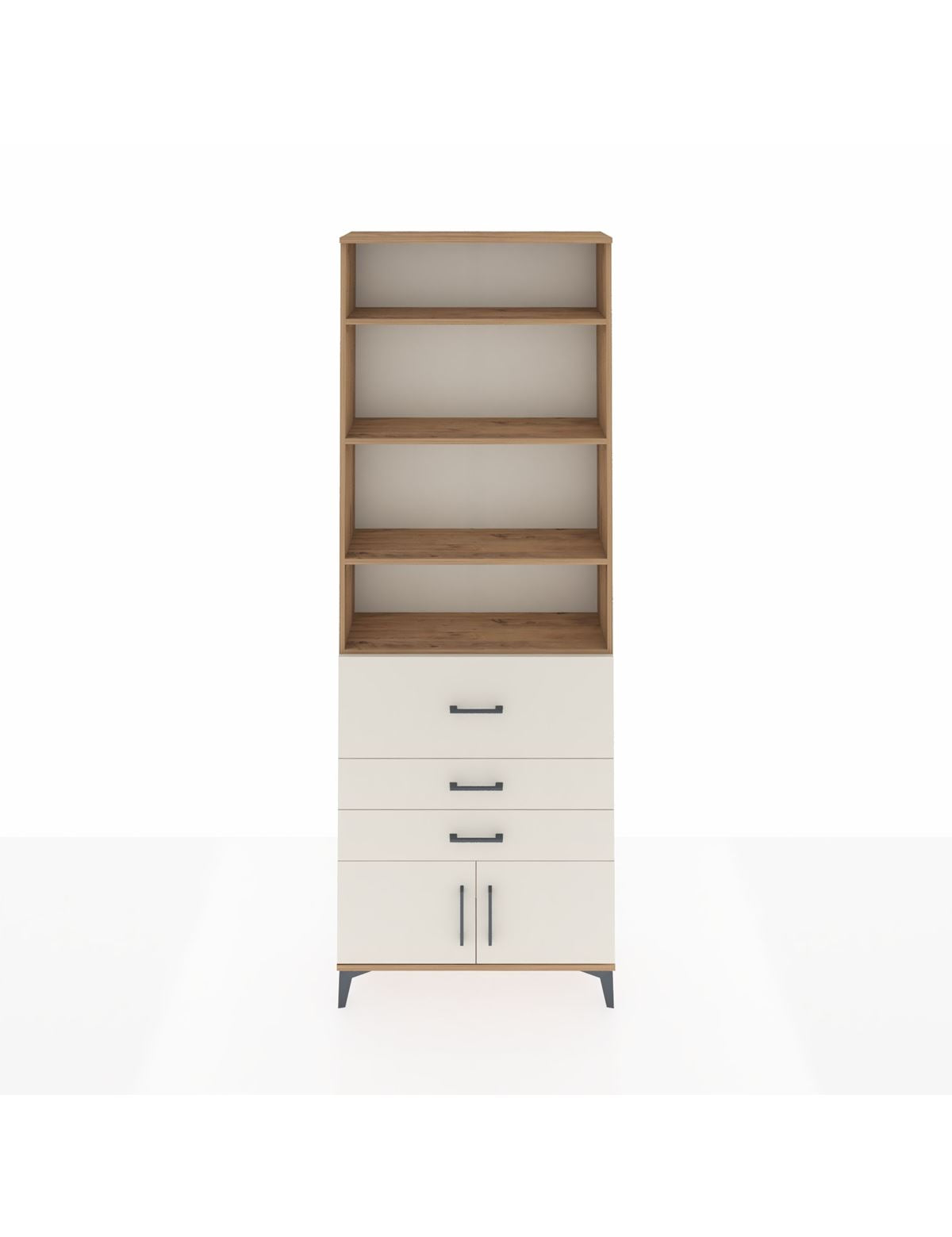 Arges Dolap 3 Raflı 2 Kapaklı Tek Askılı 88x30x243 Çam-Aytaşı