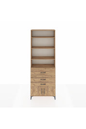 Arges Dolap 3 Raflı 2 Kapaklı Tek Askılı 88x30x243 Çam-Çam
