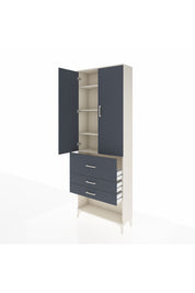 Arges Dolap 4 Raflı 3 Çekmeceli 2 Kapaklı 88x30x243 Aytaşı-Antrasit