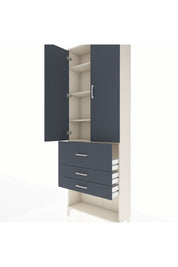 Arges Dolap 4 Raflı 3 Çekmeceli 2 Kapaklı 88x30x243 Aytaşı-Antrasit