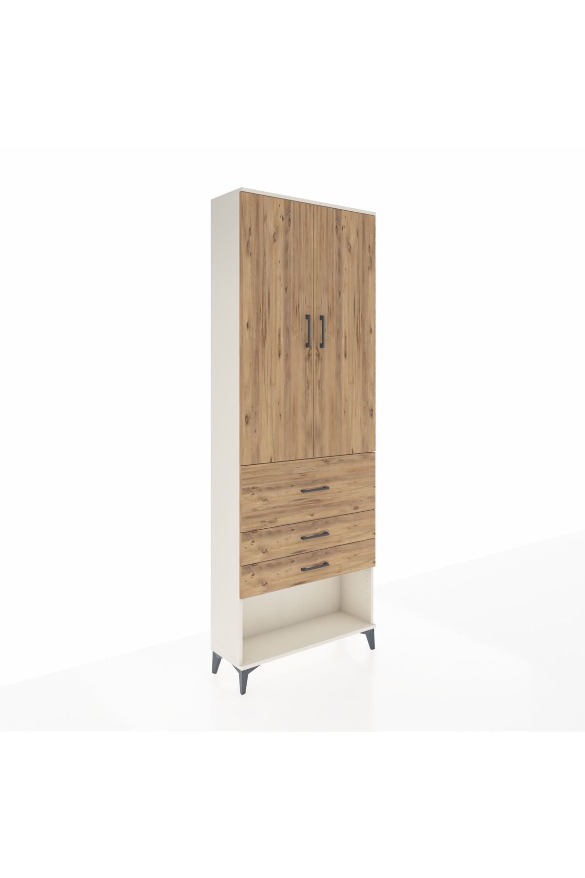 Arges Dolap 4 Raflı 3 Çekmeceli 2 Kapaklı 88x30x243 Aytaşı-Çam