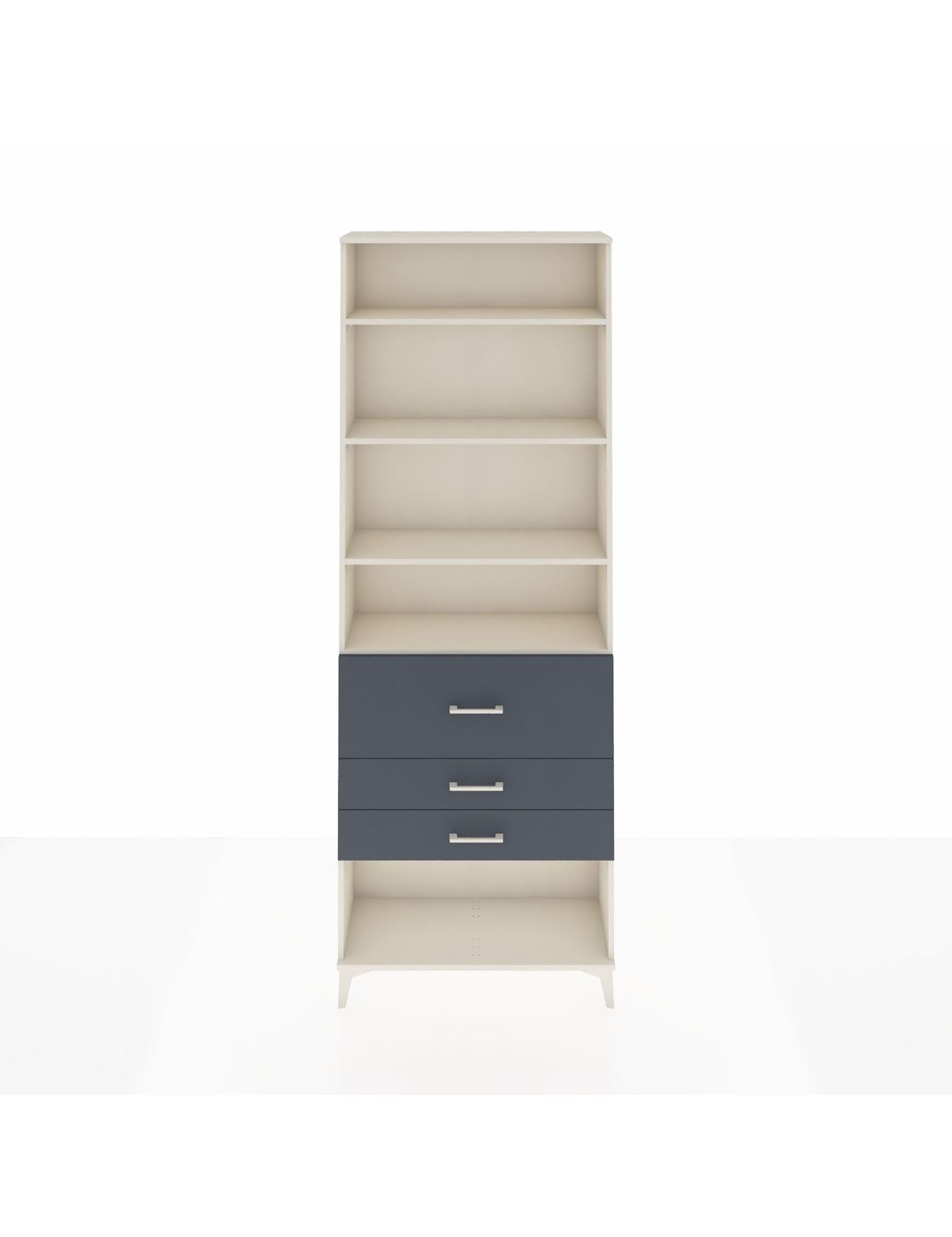 Arges Dolap 4 Raflı 3 Çekmeceli 88x30x243 Aytaşı-Antrasit