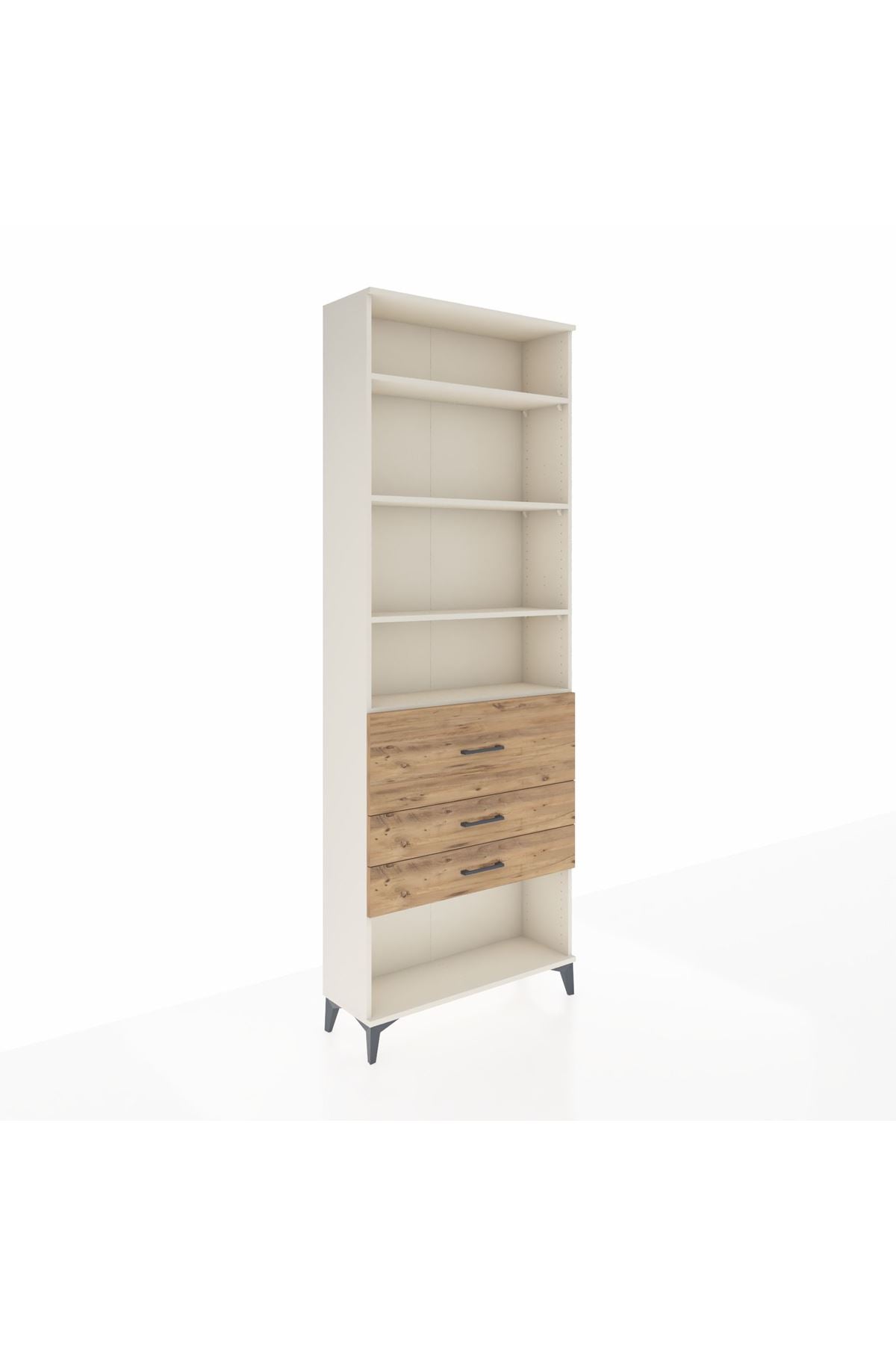 Arges Dolap 4 Raflı 3 Çekmeceli 88x30x243 Aytaşı-Çam