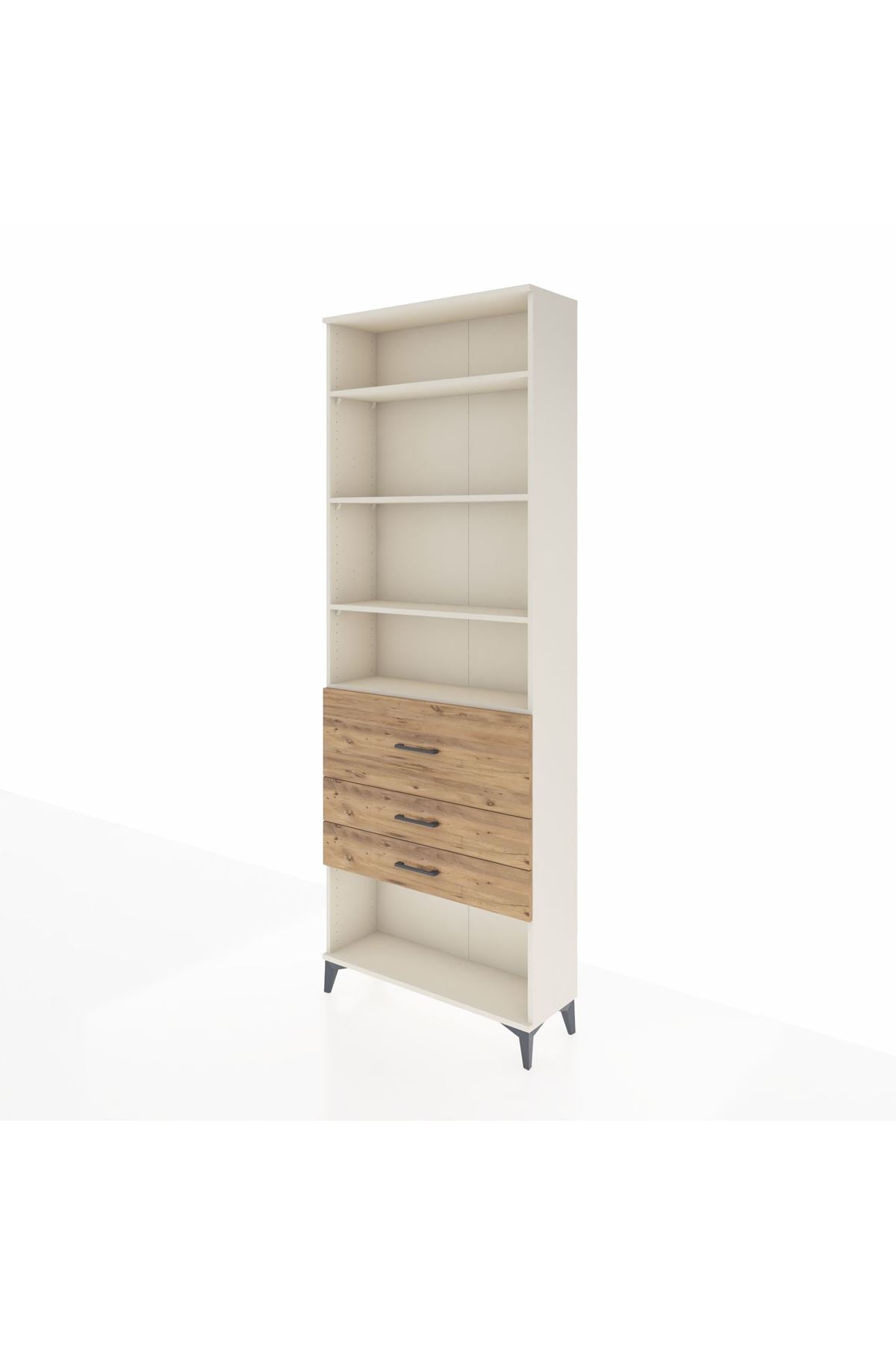 Arges Dolap 4 Raflı 3 Çekmeceli 88x30x243 Aytaşı-Çam