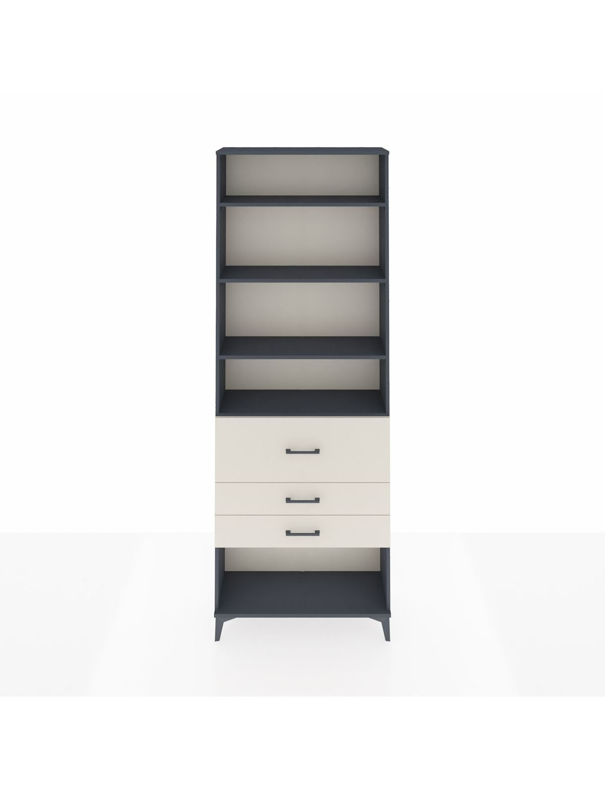 Arges Dolap 4 Raflı 3 Çekmeceli 88x30x243 Antrasit-Aytaşı