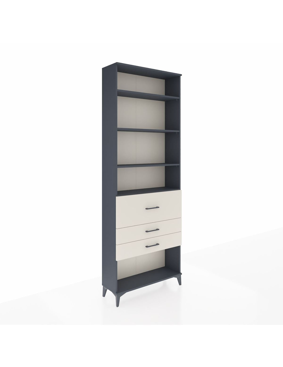 Arges Dolap 4 Raflı 3 Çekmeceli 88x30x243 Antrasit-Aytaşı