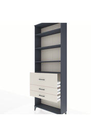 Arges Dolap 4 Raflı 3 Çekmeceli 88x30x243 Antrasit-Aytaşı