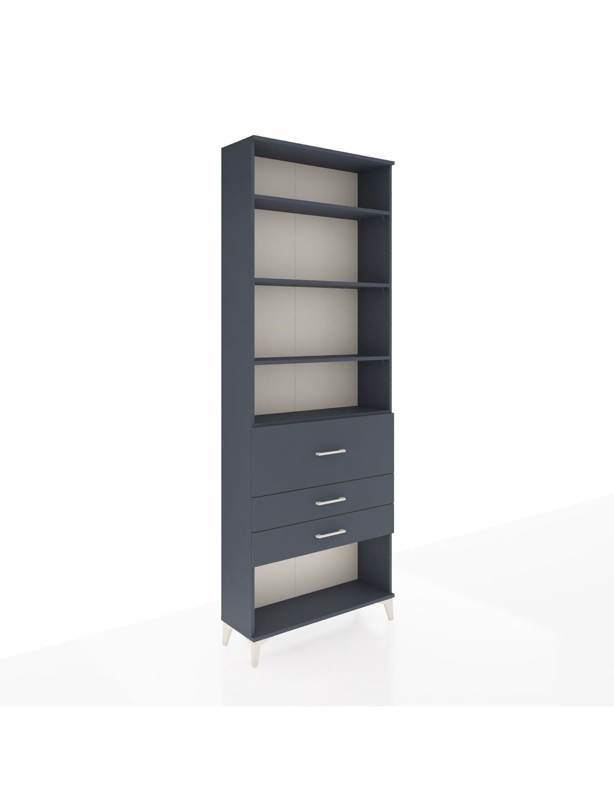 Arges Dolap 4 Raflı 3 Çekmeceli 88x30x243 Antrasit-Antrasit