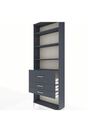 Arges Dolap 4 Raflı 3 Çekmeceli 88x30x243 Antrasit-Antrasit