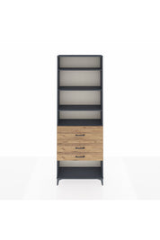 Arges Dolap 4 Raflı 3 Çekmeceli 88x30x243 Antrasit-Çam