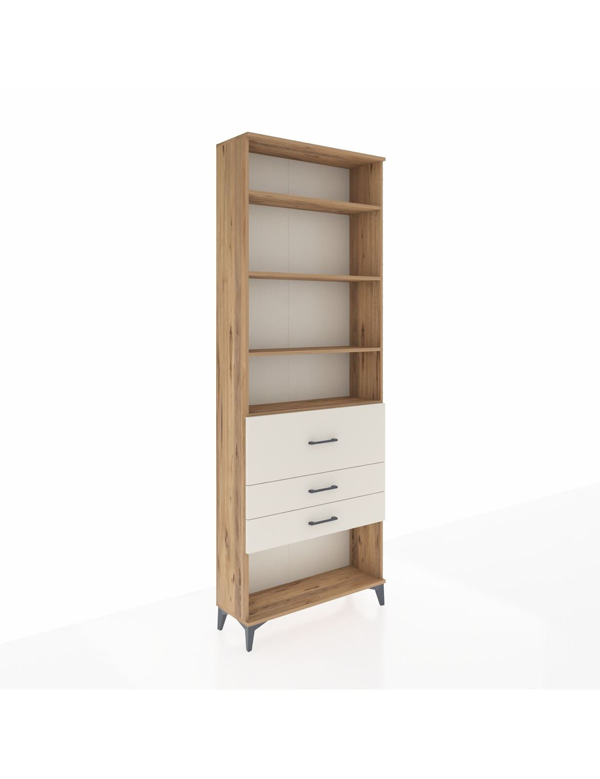 Arges Dolap 4 Raflı 3 Çekmeceli 88x30x243 Çam-Aytaşı