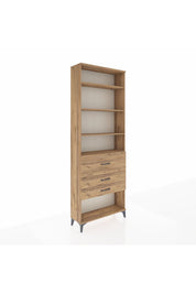 Arges Dolap 4 Raflı 3 Çekmeceli 88x30x243 Çam-Çam