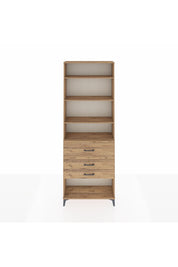 Arges Dolap 4 Raflı 3 Çekmeceli 88x30x243 Çam-Çam