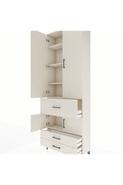 Arges Dolap 5 Raflı 3 Çekmeceli 4 Kapaklı 88x30x243 Aytaşı-Aytaşı