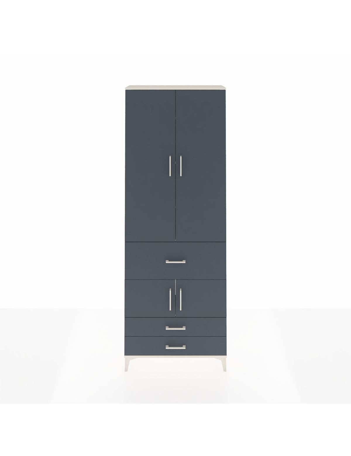 Arges Dolap 5 Raflı 3 Çekmeceli 4 Kapaklı 88x30x243 Aytaşı-Antrasit