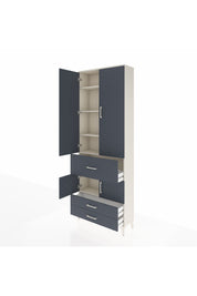 Arges Dolap 5 Raflı 3 Çekmeceli 4 Kapaklı 88x30x243 Aytaşı-Antrasit