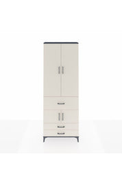 Arges Dolap 5 Raflı 3 Çekmeceli 4 Kapaklı 88x30x243 Antrasit-Aytaşı