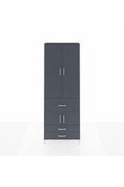 Arges Dolap 5 Raflı 3 Çekmeceli 4 Kapaklı 88x30x243 Antrasit-Antrasit