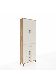 Arges Dolap 5 Raflı 3 Çekmeceli 4 Kapaklı 88x30x243 Çam-Aytaşı