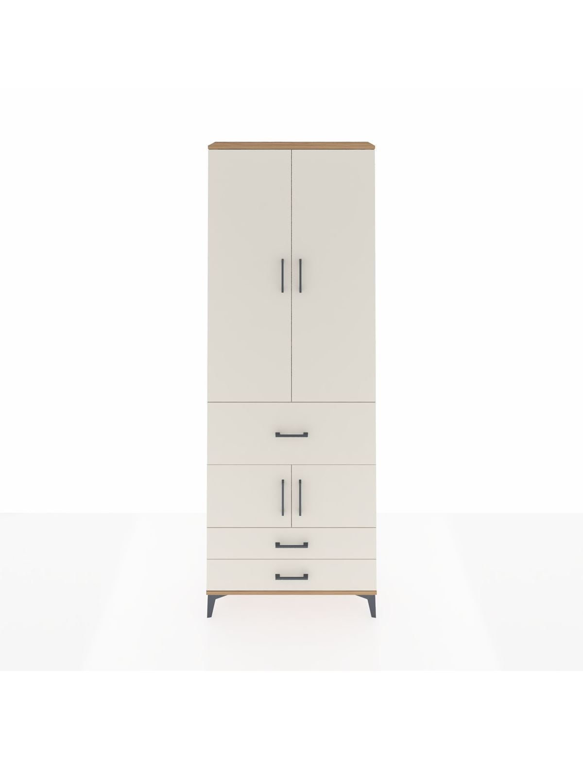 Arges Dolap 5 Raflı 3 Çekmeceli 4 Kapaklı 88x30x243 Çam-Aytaşı