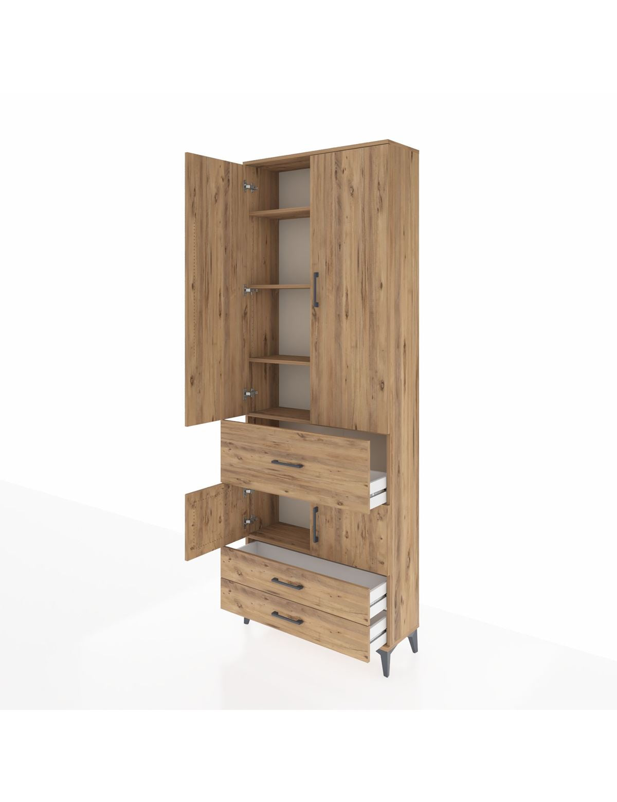 Arges Dolap 5 Raflı 3 Çekmeceli 4 Kapaklı 88x30x243 - S33M089V9A
