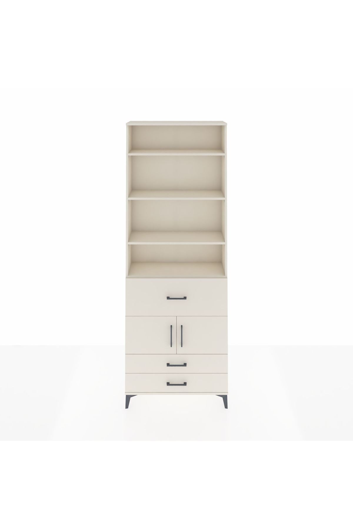 Arges Dolap 5 Raflı 3 Çekmeceli 2 Kapaklı 88x30x243 Aytaşı-Aytaşı
