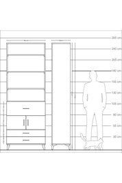 Arges Dolap 5 Raflı 3 Çekmeceli 2 Kapaklı 88x30x243 Aytaşı-Aytaşı