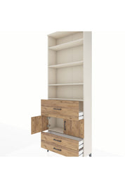 Arges Dolap 5 Raflı 3 Çekmeceli 2 Kapaklı 88x30x243 Aytaşı-Çam