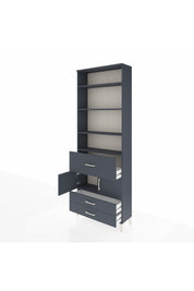 Arges Dolap 5 Raflı 3 Çekmeceli 2 Kapaklı 88x30x243 Antrasit-Antrasit