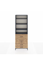 Arges Dolap 5 Raflı 3 Çekmeceli 2 Kapaklı 88x30x243 Antrasit-Çam