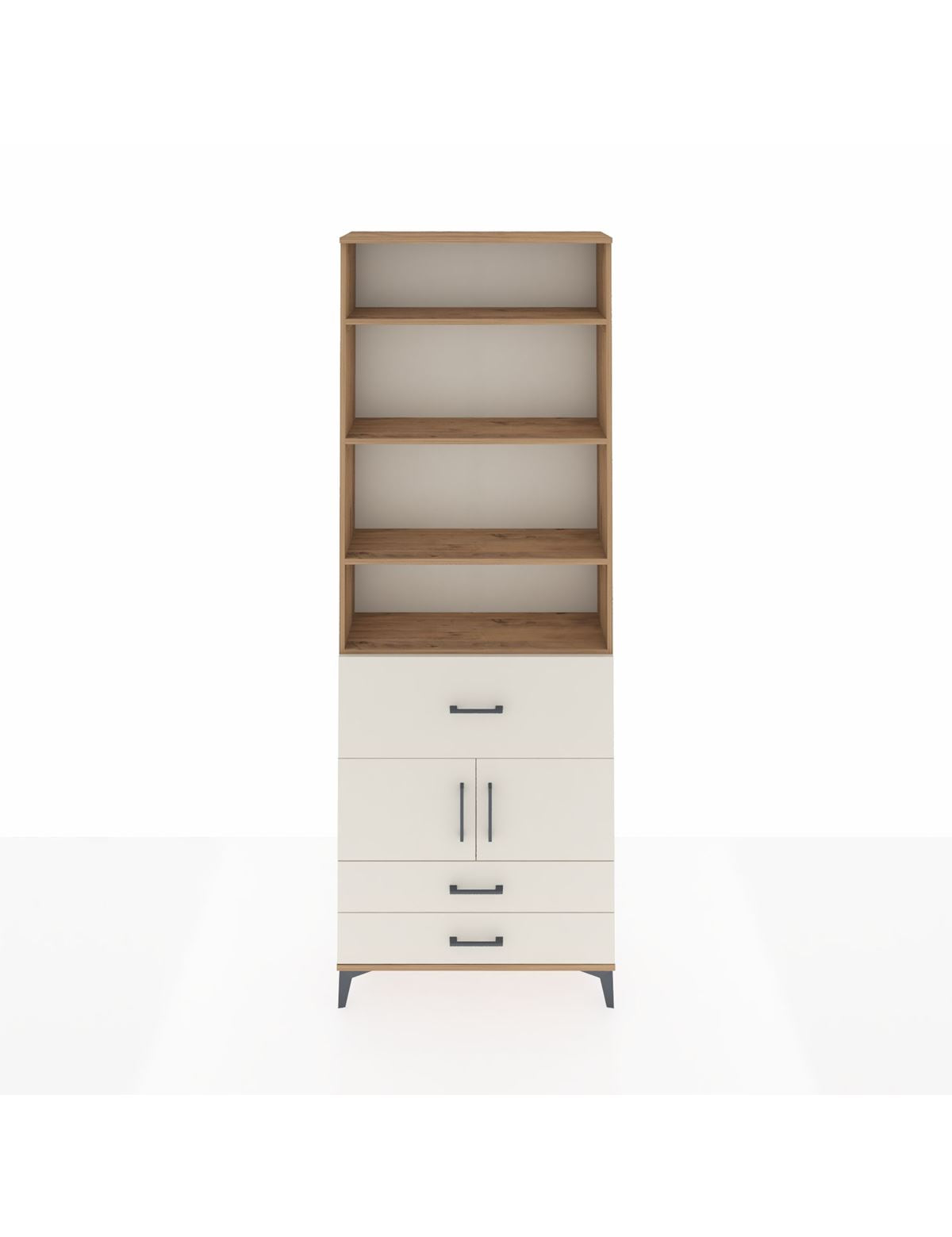 Arges Dolap 5 Raflı 3 Çekmeceli 2 Kapaklı 88x30x243 Çam-Aytaşı