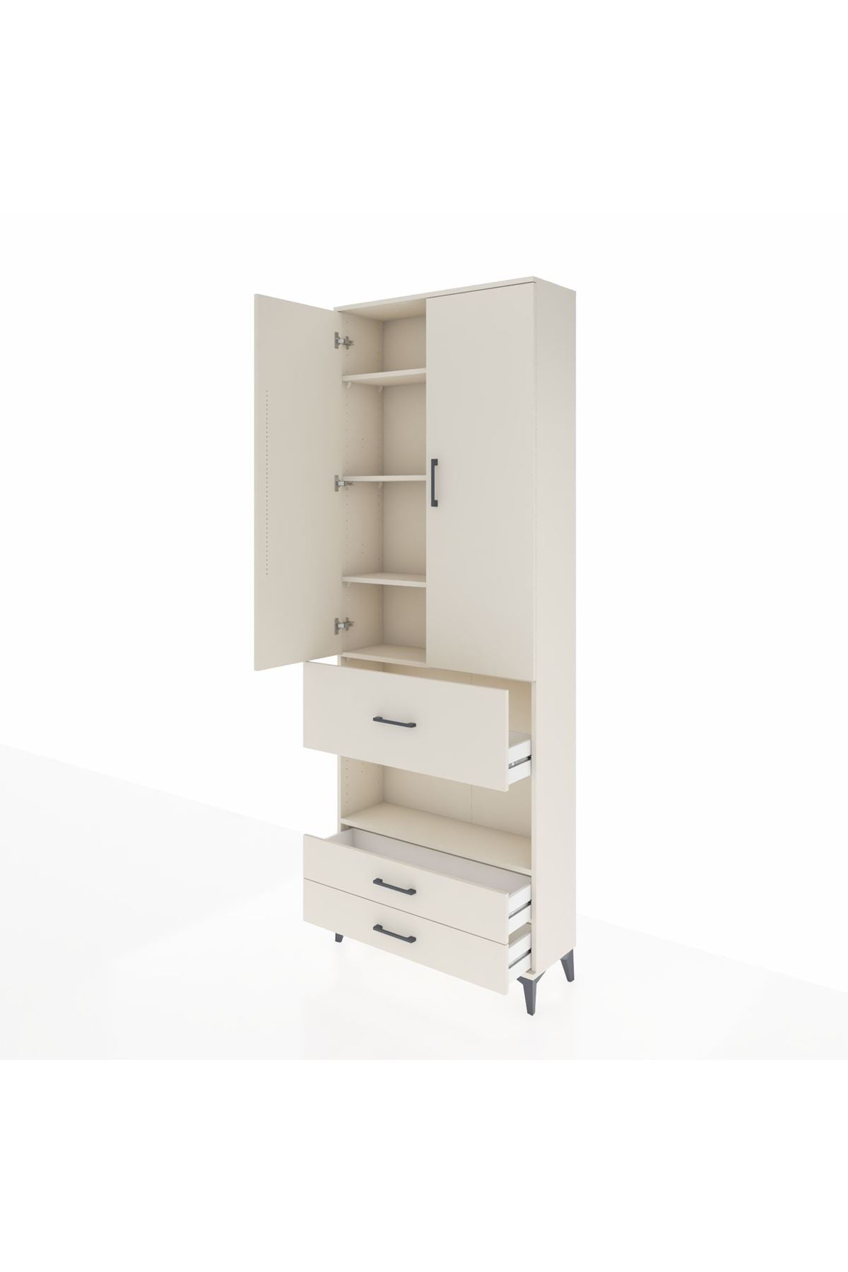 Arges Dolap 5 Raflı 3 Çekmeceli 2 Kapaklı 88x30x243 Aytaşı-Aytaşı