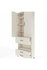 Arges Dolap 5 Raflı 3 Çekmeceli 2 Kapaklı 88x30x243 Aytaşı-Aytaşı