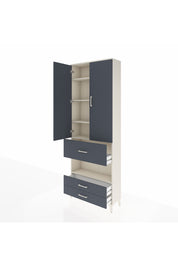 Arges Dolap 5 Raflı 3 Çekmeceli 2 Kapaklı 88x30x243 Aytaşı-Antrasit