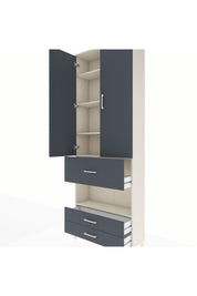 Arges Dolap 5 Raflı 3 Çekmeceli 2 Kapaklı 88x30x243 Aytaşı-Antrasit