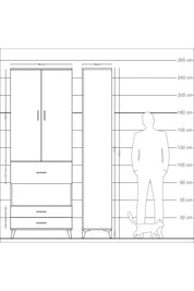 Arges Dolap 5 Raflı 3 Çekmeceli 2 Kapaklı 88x30x243 Aytaşı-Antrasit