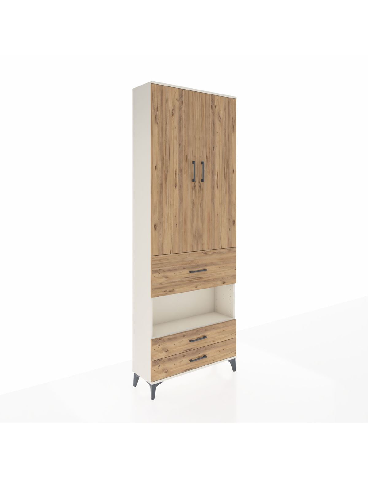 Arges Dolap 5 Raflı 3 Çekmeceli 2 Kapaklı 88x30x243 Aytaşı-Çam