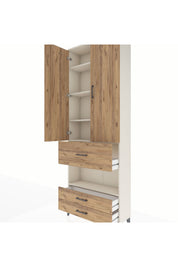 Arges Dolap 5 Raflı 3 Çekmeceli 2 Kapaklı 88x30x243 Aytaşı-Çam