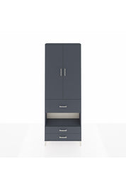 Arges Dolap 5 Raflı 3 Çekmeceli 2 Kapaklı 88x30x243 Antrasit-Antrasit