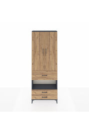 Arges Dolap 5 Raflı 3 Çekmeceli 2 Kapaklı 88x30x243 Antrasit-Çam